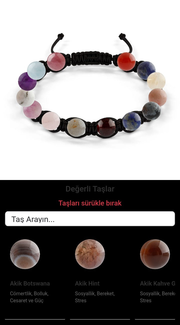 Özel Tasarım Makrome Bileklik - 14 Taş - Özel Tasarım Görseli