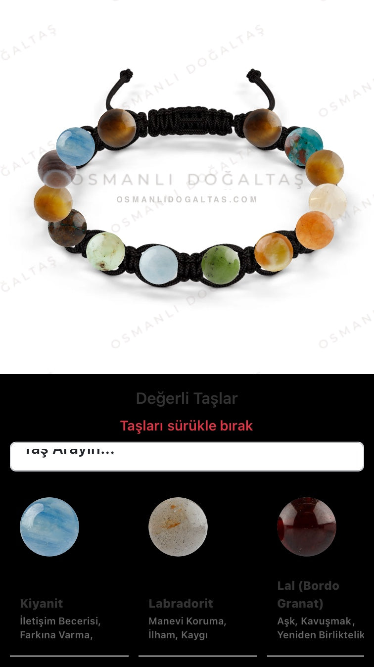 Özel Tasarım Makrome Bileklik - 14 Taş - Özel Tasarım Görseli