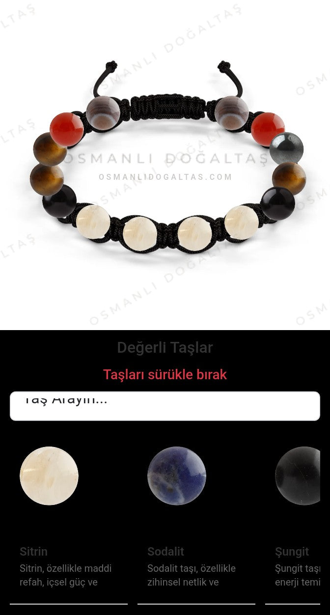 Özel Tasarım Makrome Bileklik - 14 Taş - Özel Tasarım Görseli