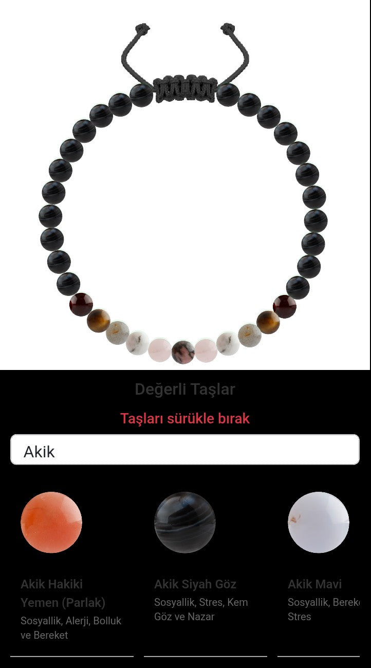 Özel Tasarım Merdiven Kapama Bileklik - 33 Taş - Özel Tasarım Görseli