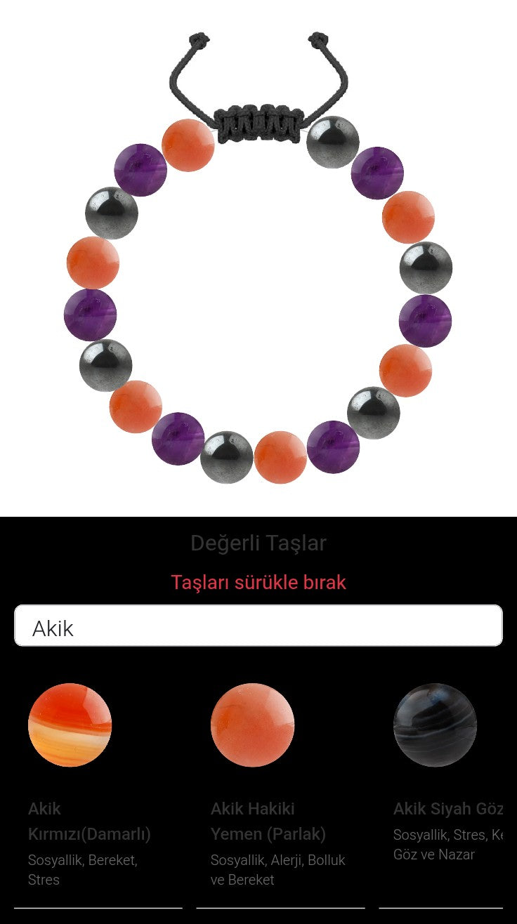 Özel Tasarım Merdiven Kapama Bileklik - 18 Taş - Özel Tasarım Görseli