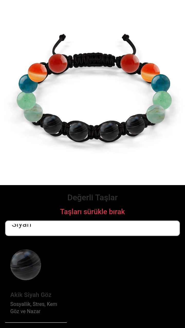 Özel Tasarım Makrome Bileklik - 14 Taş
