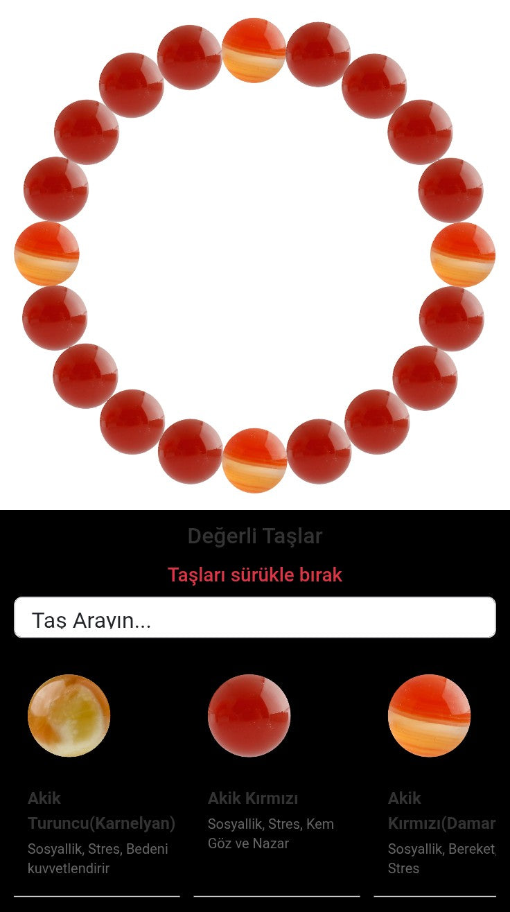 Özel Tasarım Elastik Misineli - 20 Taş - Özel Tasarım Görseli