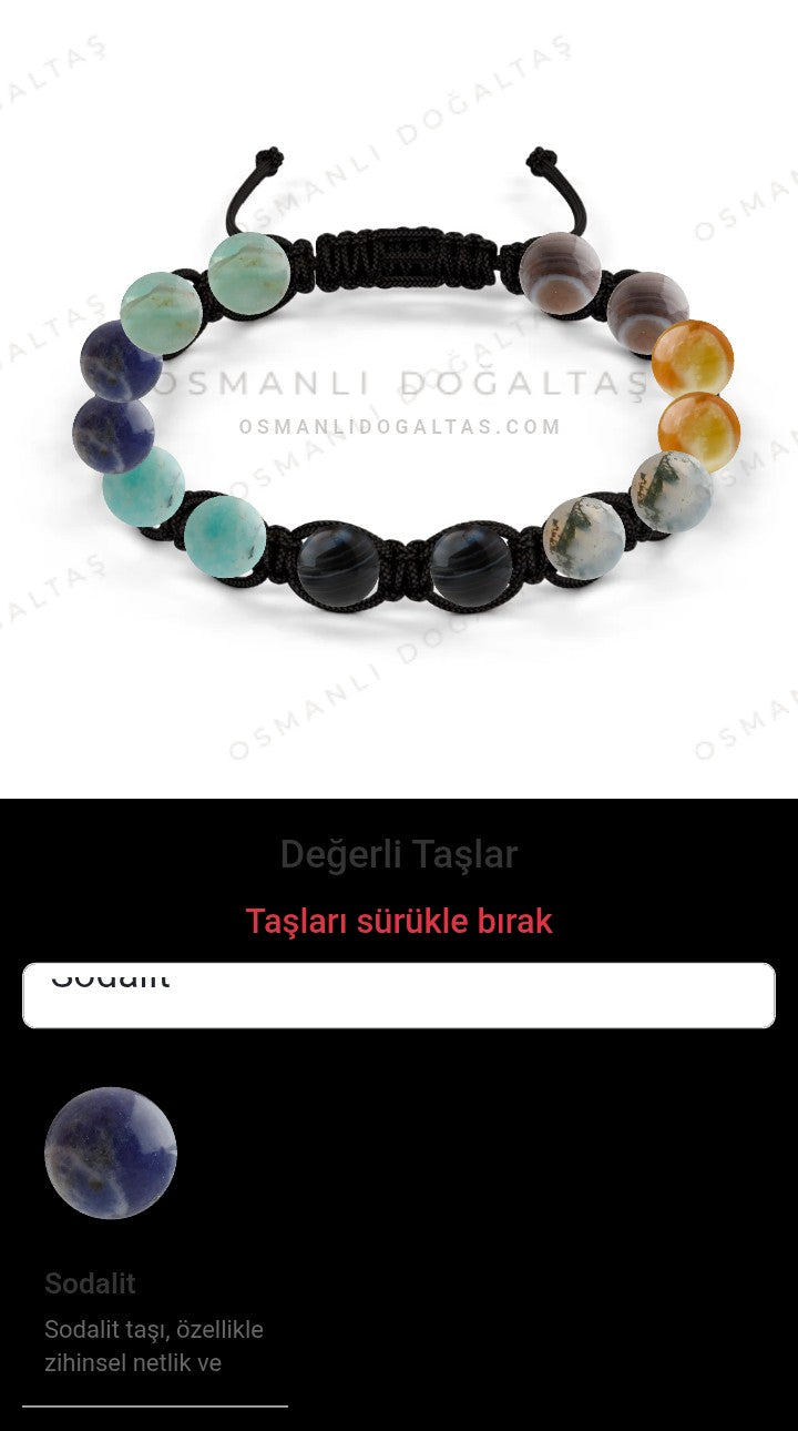 Özel Tasarım Makrome Bileklik - 14 Taş - Özel Tasarım Görseli