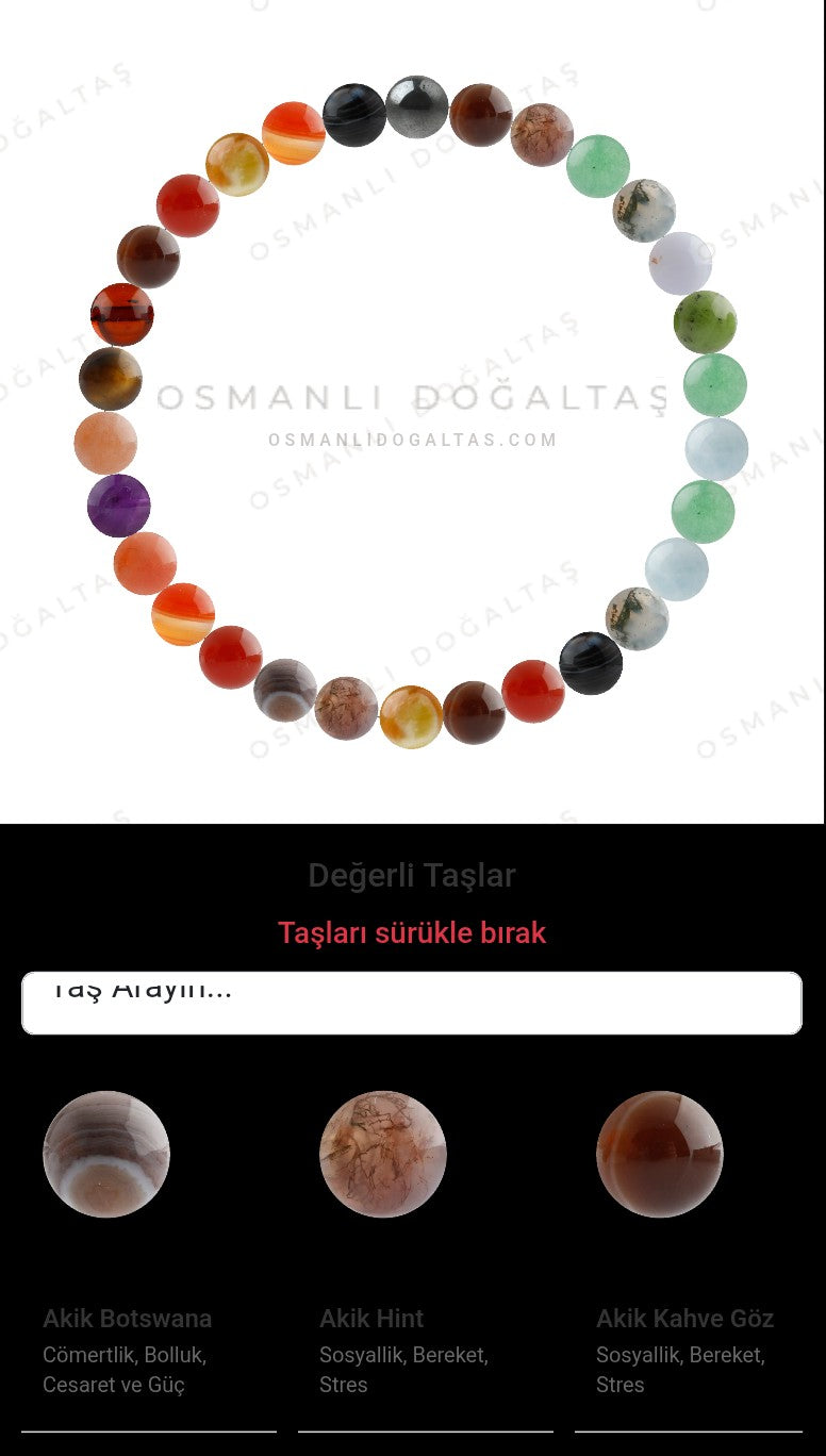Özel Tasarım Elastik Misineli - 30 Taş - Özel Tasarım Görseli