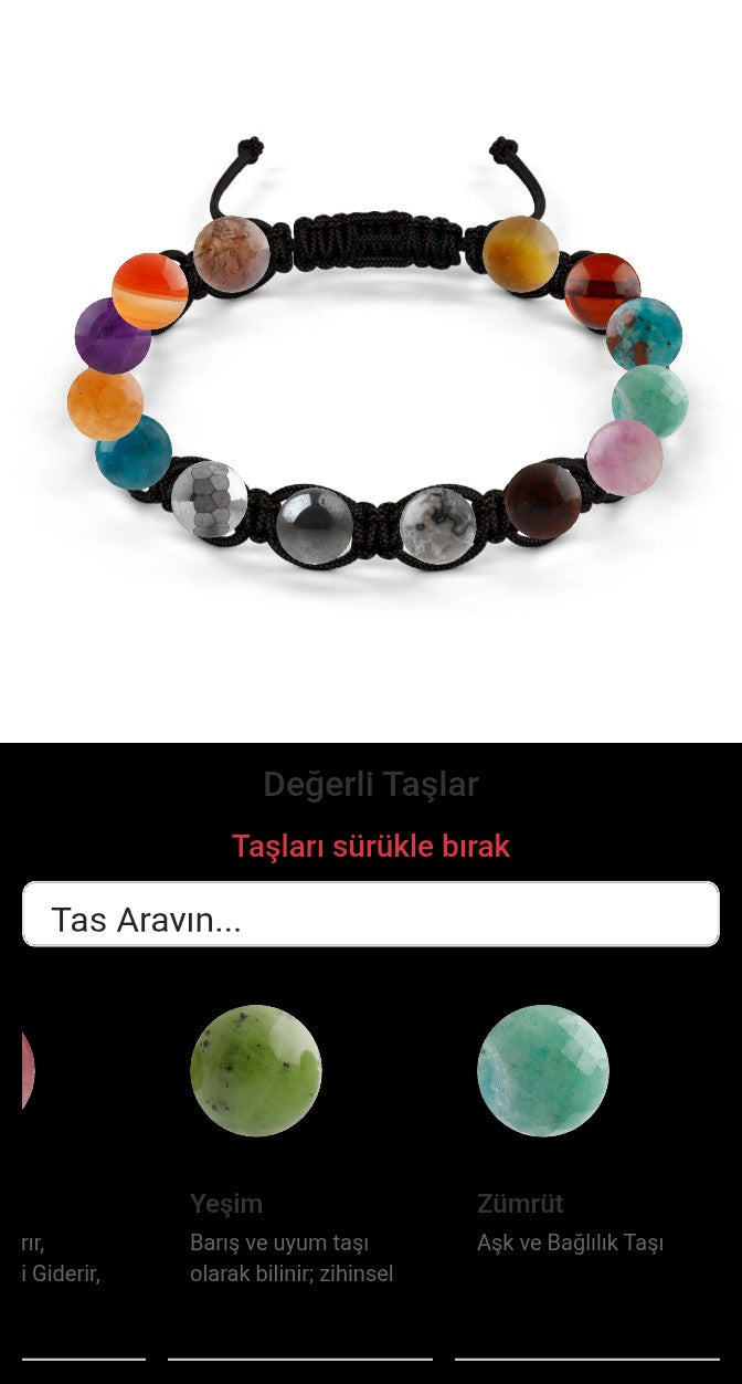 Özel Tasarım Makrome Bileklik - 14 Taş - Özel Tasarım Görseli