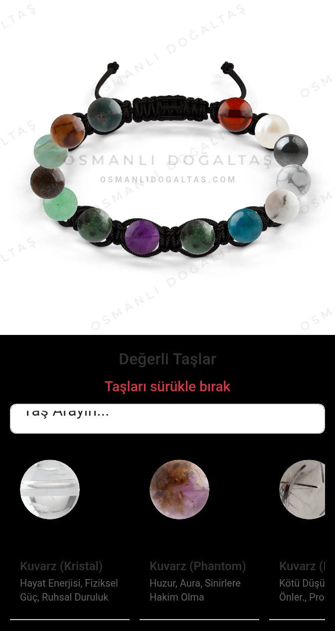 Özel Tasarım Makrome Bileklik - 14 Taş - Özel Tasarım Görseli