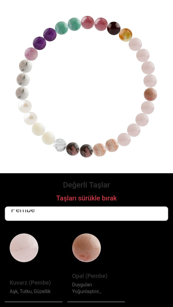 Özel Tasarım Elastik Misineli - 30 Taş - Özel Tasarım Görseli