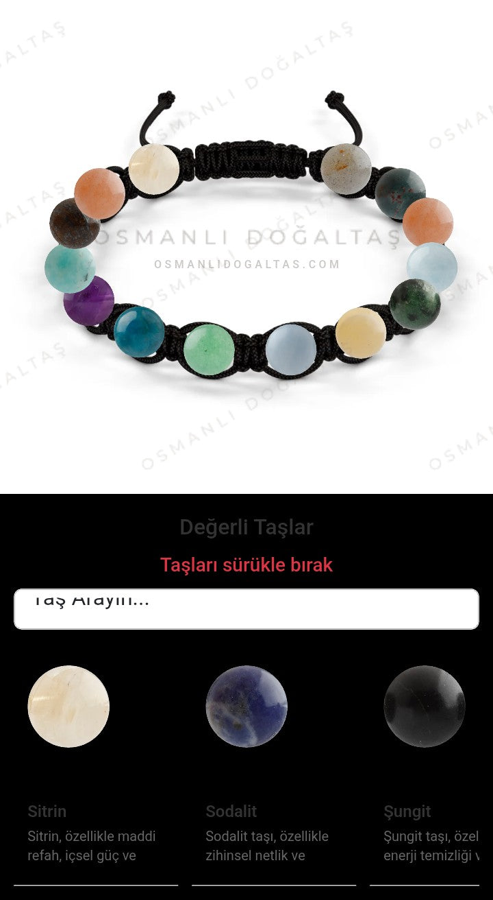 Özel Tasarım Makrome Bileklik - 14 Taş - Özel Tasarım Görseli