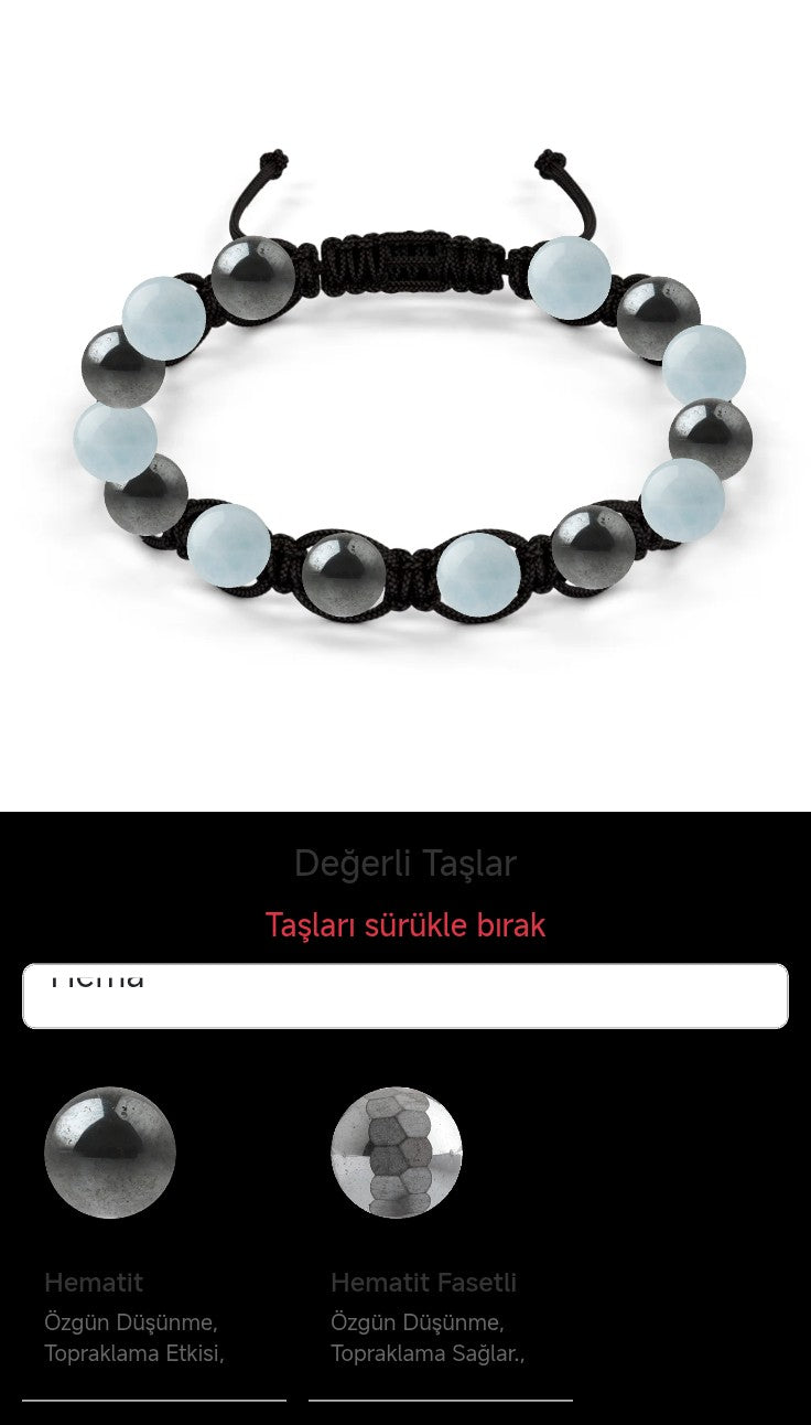 Özel Tasarım Makrome Bileklik - 14 Taş - Özel Tasarım Görseli