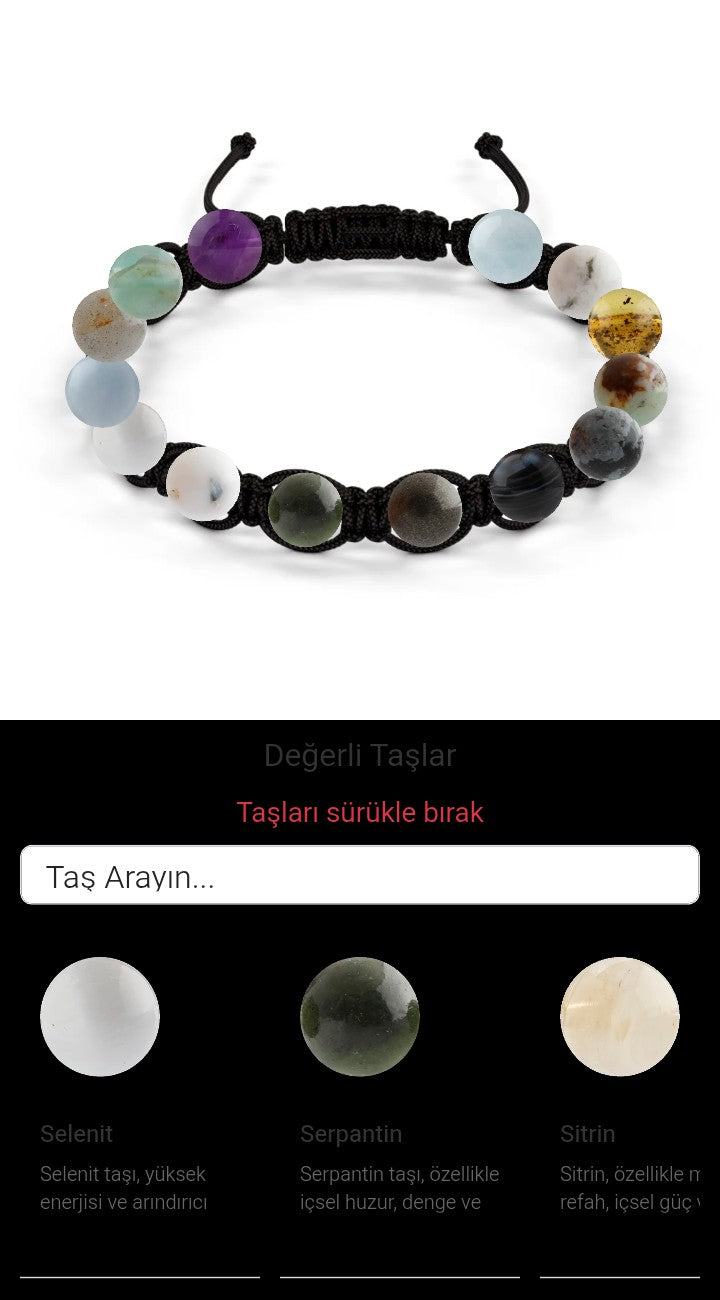 Özel Tasarım Makrome Bileklik - 14 Taş - Özel Tasarım Görseli