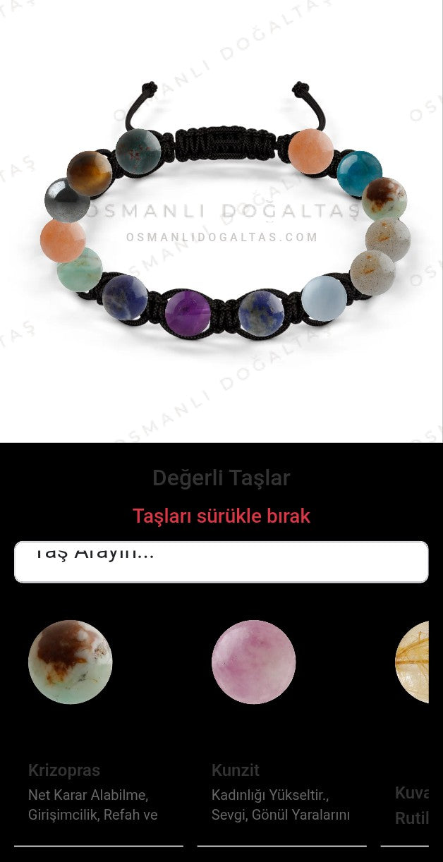 Özel Tasarım Makrome Bileklik - 14 Taş - Özel Tasarım Görseli