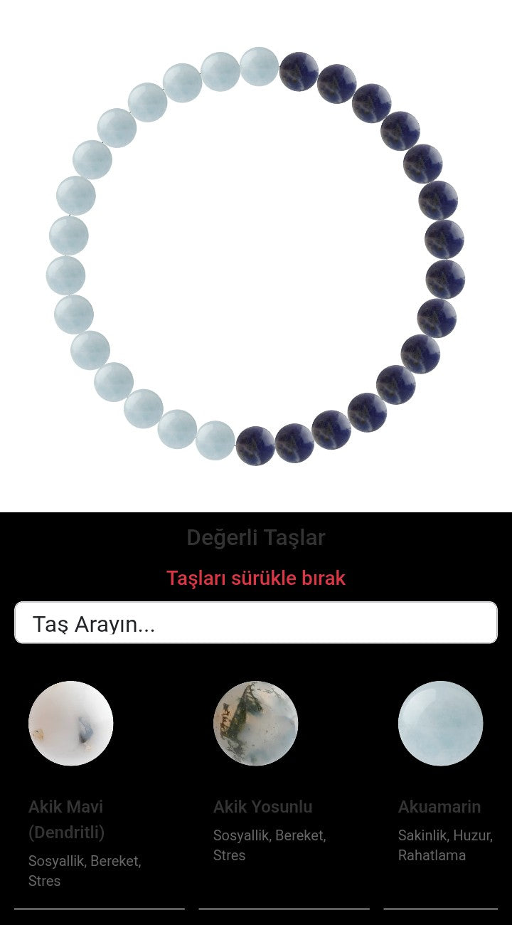 Özel Tasarım Elastik Misineli - 30 Taş - Özel Tasarım Görseli