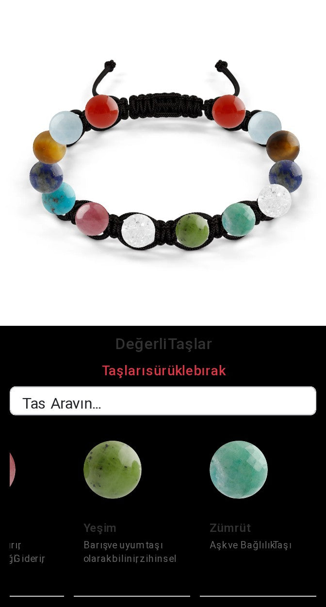 Özel Tasarım Makrome Bileklik - 14 Taş - Özel Tasarım Görseli