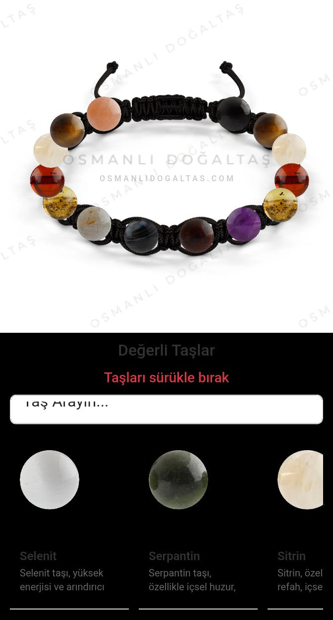 Özel Tasarım Makrome Bileklik - 14 Taş - Özel Tasarım Görseli