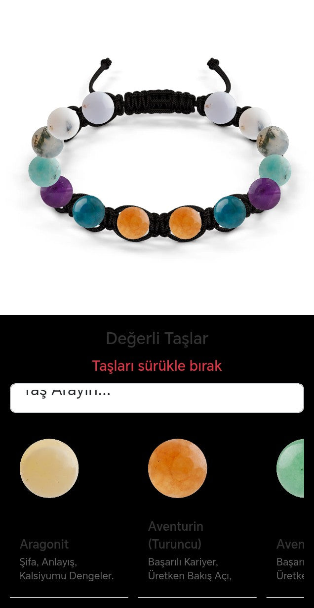 Özel Tasarım Makrome Bileklik - 14 Taş - Özel Tasarım Görseli