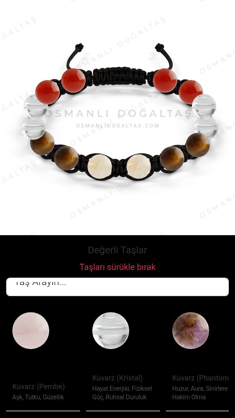 Özel Tasarım Makrome Bileklik - 14 Taş - Özel Tasarım Görseli