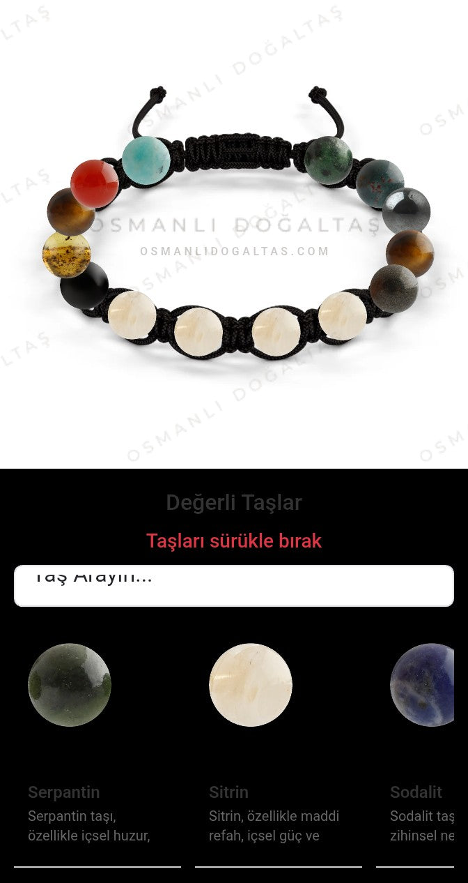 Özel Tasarım Makrome Bileklik - 14 Taş - Özel Tasarım Görseli