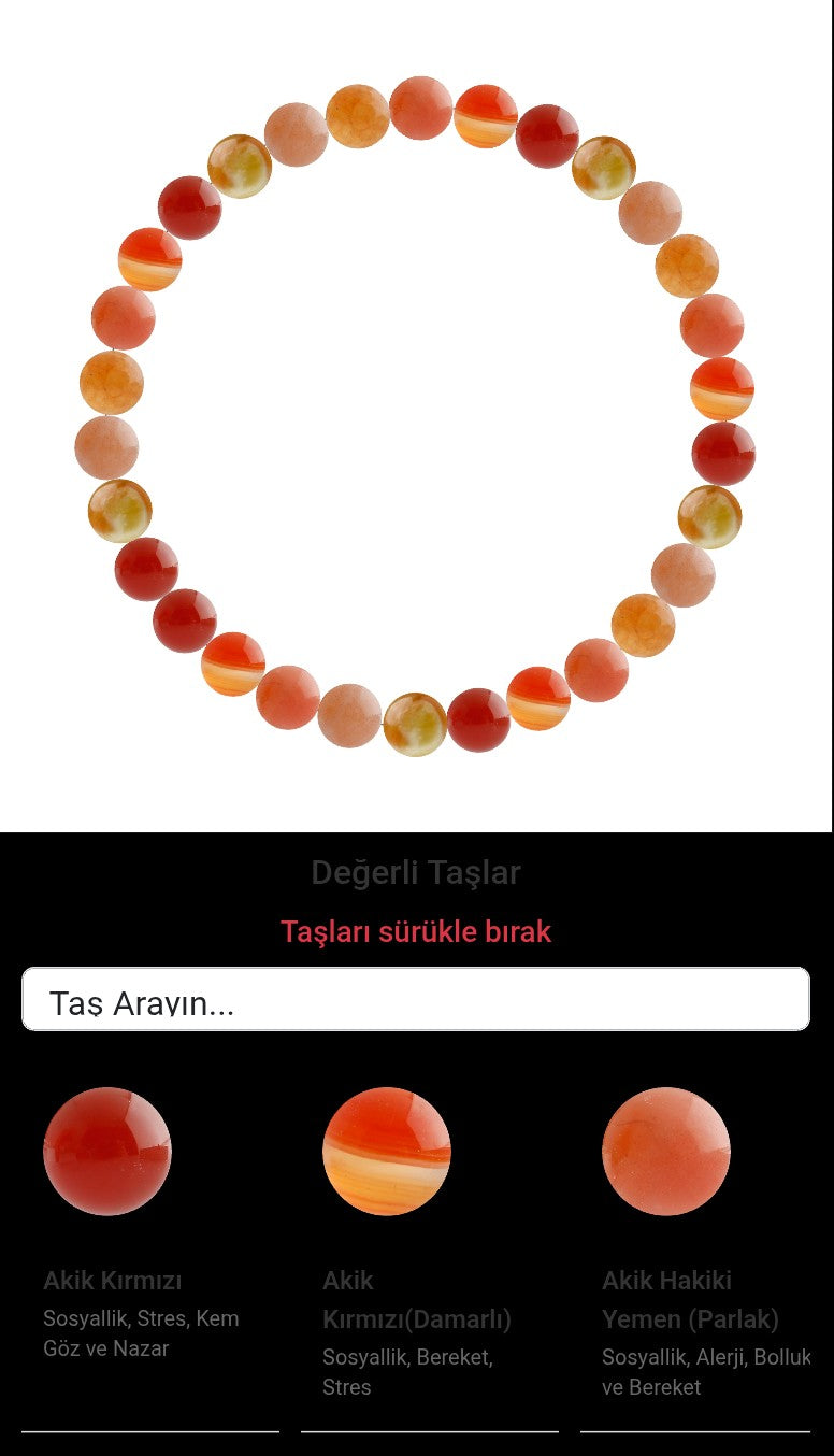 Özel Tasarım Elastik Misineli - 30 Taş - Özel Tasarım Görseli