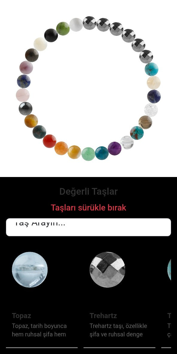 Özel Tasarım Elastik Misineli - 30 Taş - Özel Tasarım Görseli