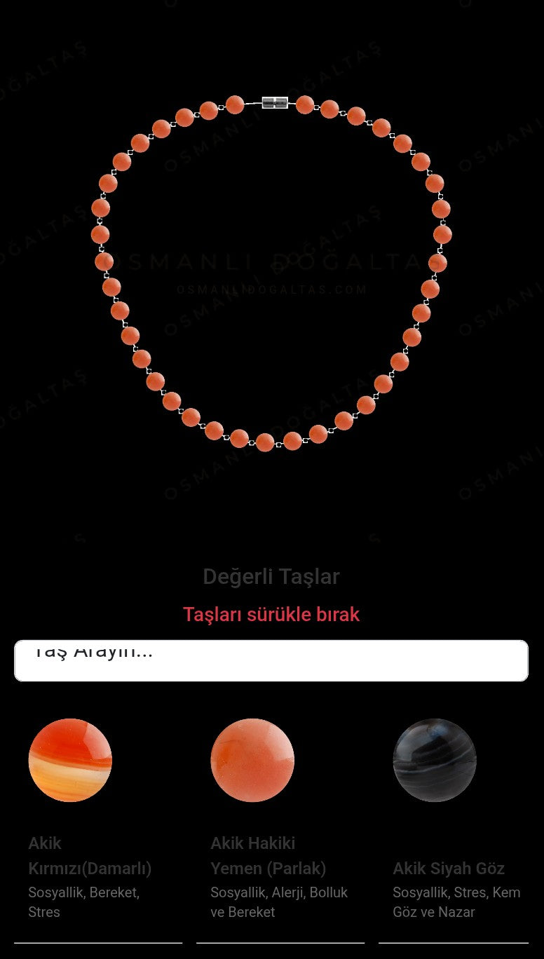 Özel Tasarım Kolye - 39 Taş - Özel Tasarım Görseli