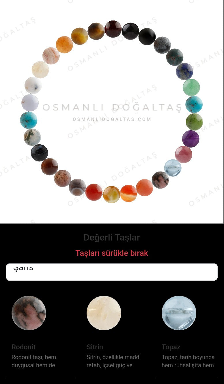 Özel Tasarım Elastik Misineli - 30 Taş - Özel Tasarım Görseli