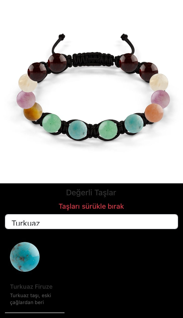Özel Tasarım Makrome Bileklik - 14 Taş - Özel Tasarım Görseli