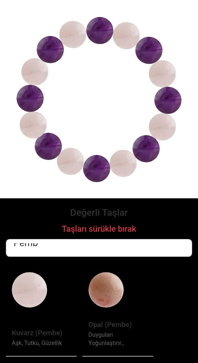 Özel Tasarım Elastik Misineli - 16 Taş - Özel Tasarım Görseli