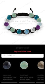 Özel Tasarım Makrome Bileklik - 14 Taş - Özel Tasarım Görseli