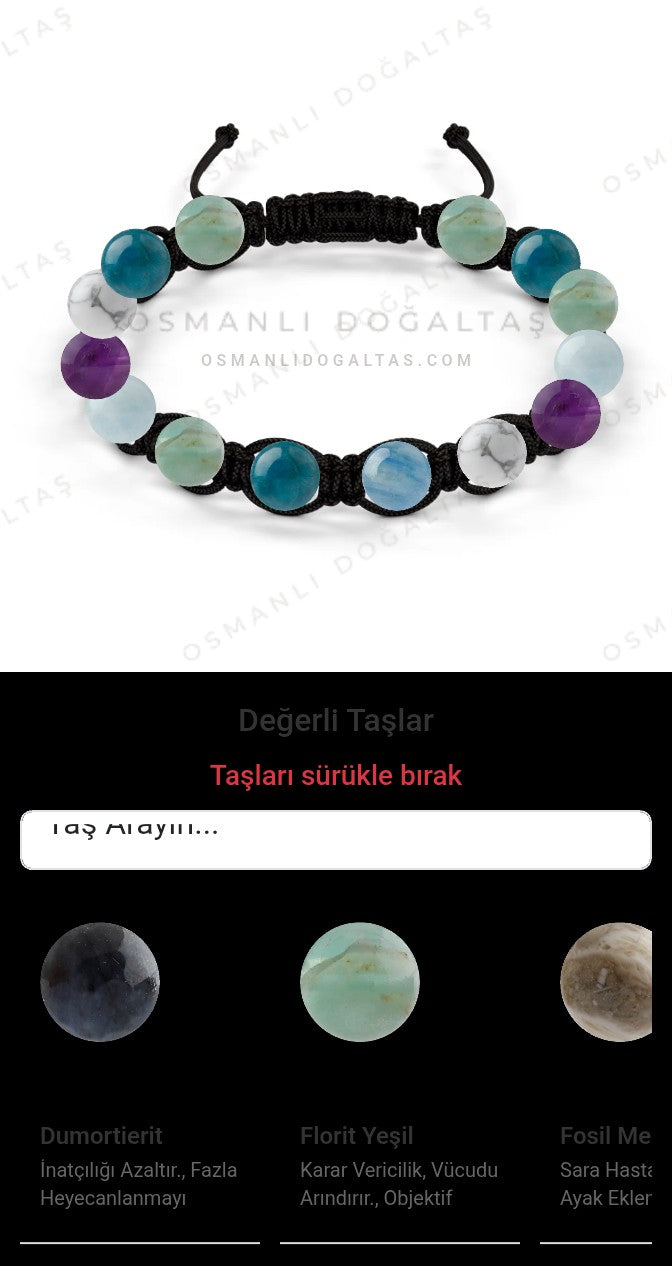 Özel Tasarım Makrome Bileklik - 14 Taş - Özel Tasarım Görseli