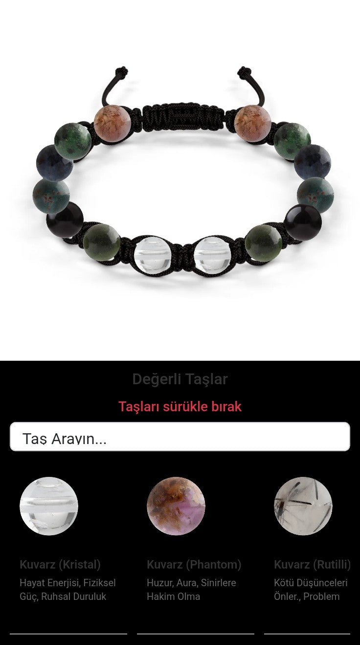 Özel Tasarım Makrome Bileklik - 14 Taş - Özel Tasarım Görseli