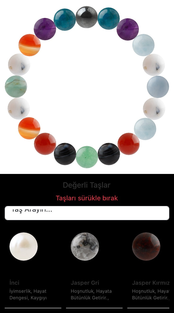 Özel Tasarım Elastik Misineli - 20 Taş - Özel Tasarım Görseli