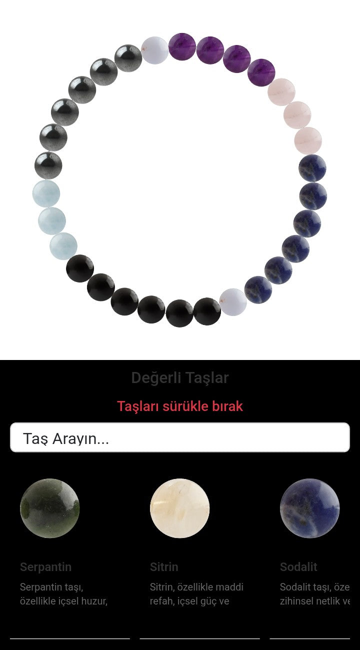 Özel Tasarım Elastik Misineli - 30 Taş - Özel Tasarım Görseli