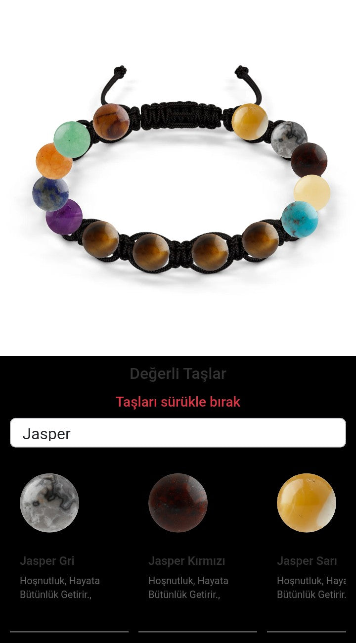 Özel Tasarım Makrome Bileklik - 14 Taş - Özel Tasarım Görseli