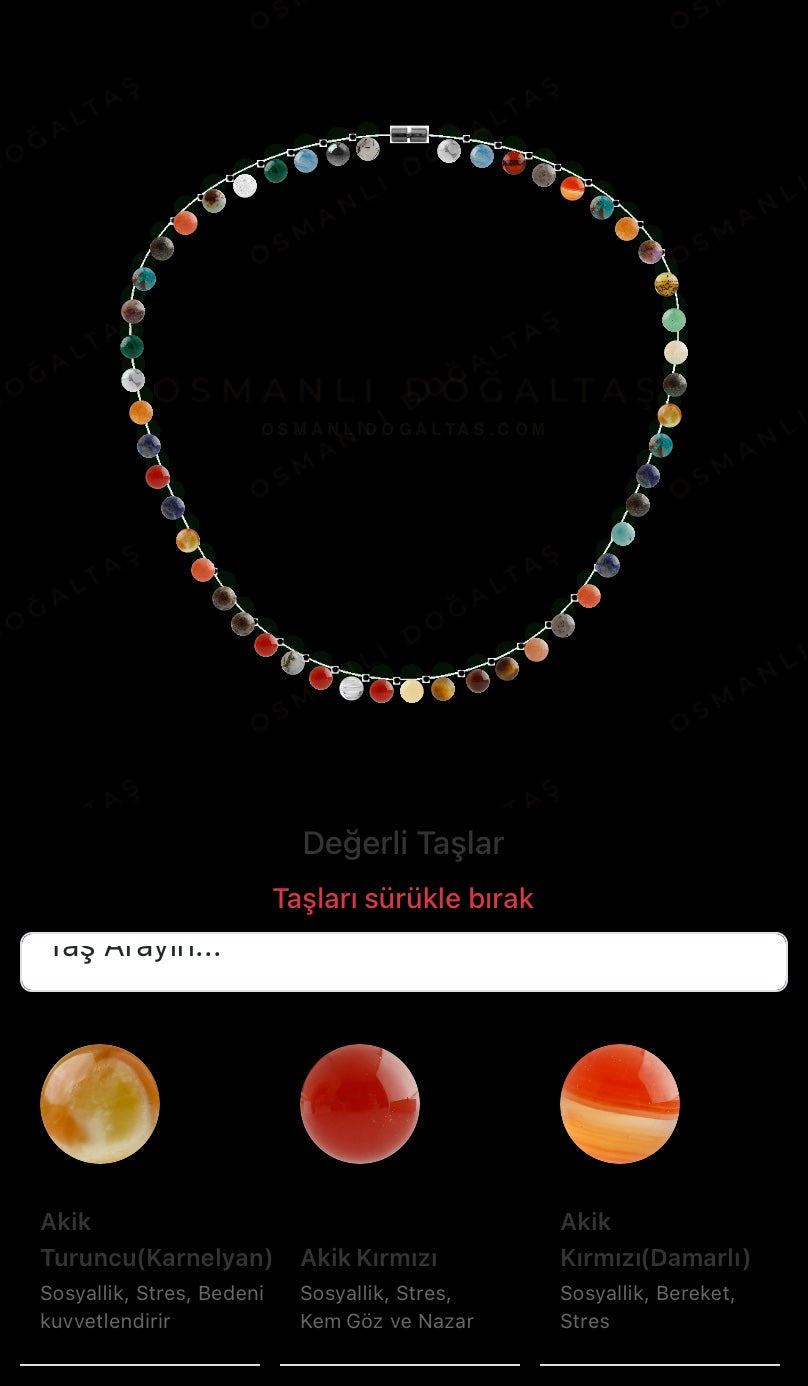 Özel Tasarım Kolye - 50 Taş - Özel Tasarım Görseli