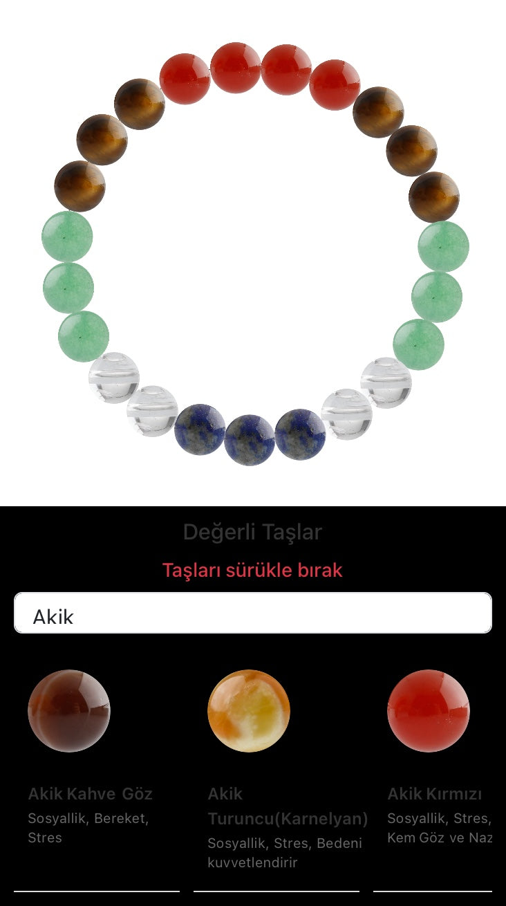 Özel Tasarım Elastik Misineli - 23 Taş - Özel Tasarım Görseli