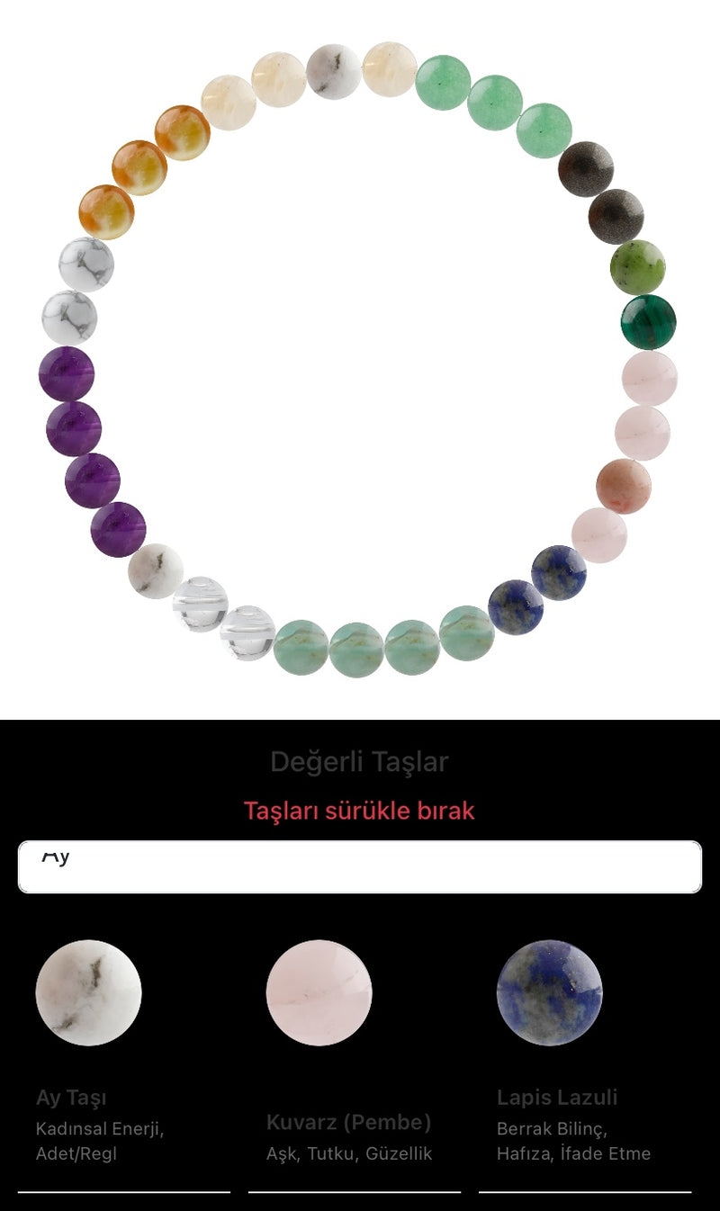 Özel Tasarım Elastik Misineli - 33 Taş