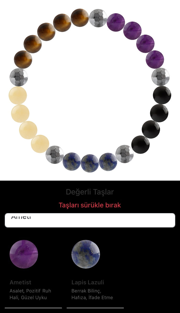 Özel Tasarım Elastik Misineli - 25 Taş - Özel Tasarım Görseli
