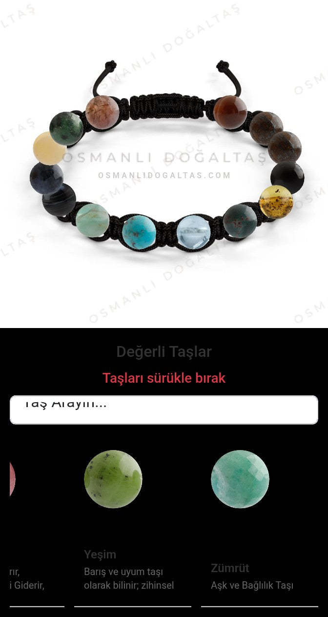 Özel Tasarım Makrome Bileklik - 14 Taş - Özel Tasarım Görseli