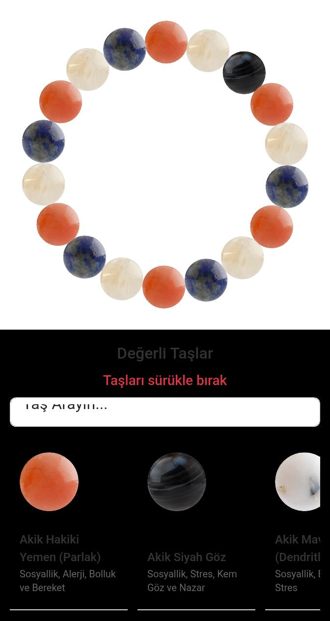 Özel Tasarım Elastik Misineli - 18 Taş - Özel Tasarım Görseli