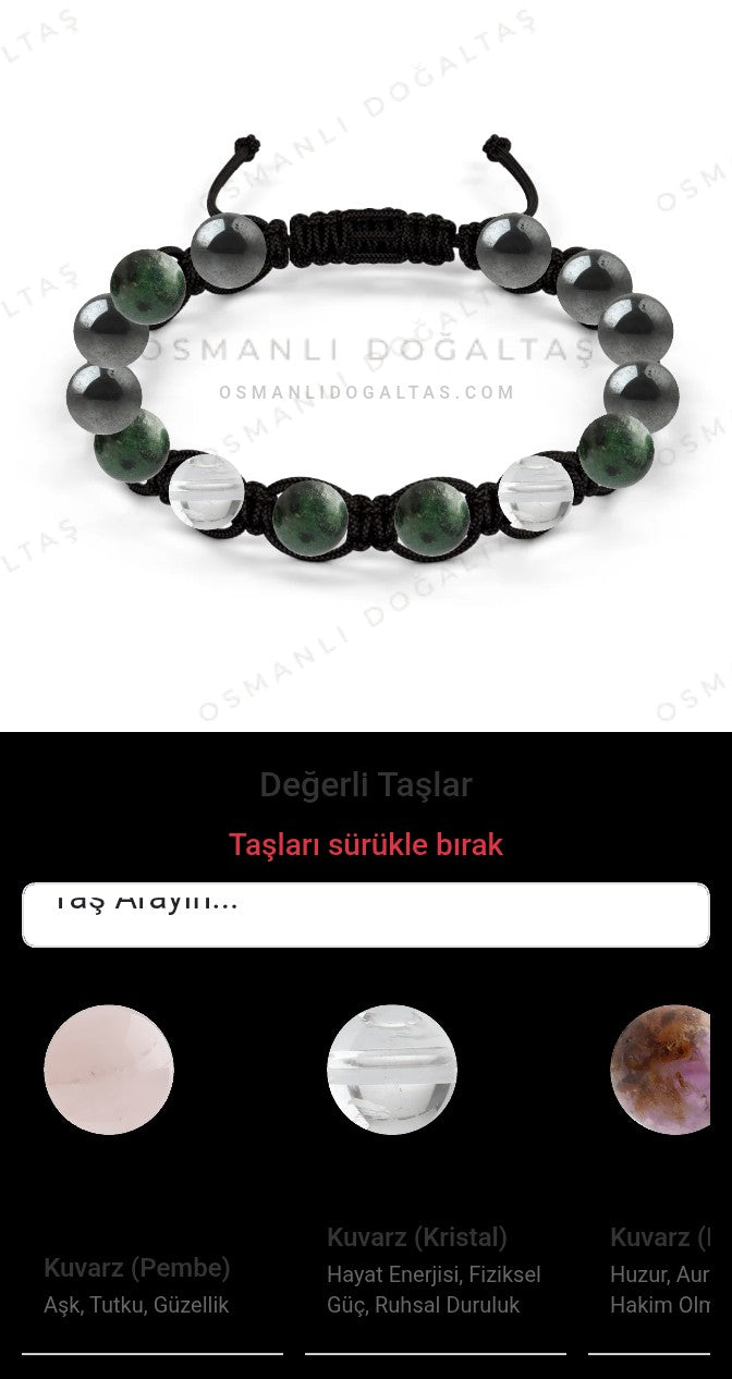 Özel Tasarım Makrome Bileklik - 14 Taş - Özel Tasarım Görseli