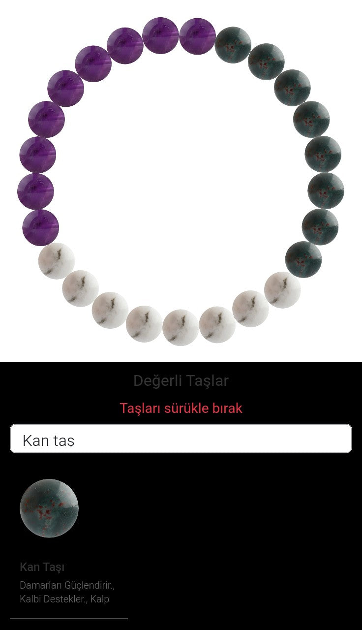 Özel Tasarım Elastik Misineli - 25 Taş - Özel Tasarım Görseli