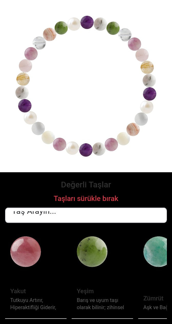 Özel Tasarım Elastik Misineli - 30 Taş - Özel Tasarım Görseli