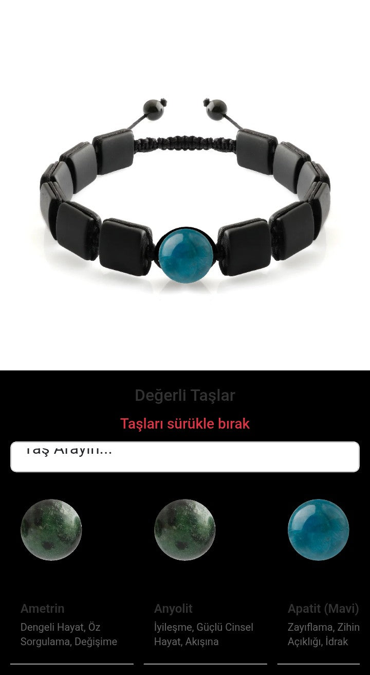 Özel Tasarım Kare Kesim Obsidyen - 1 Taş - Özel Tasarım Görseli