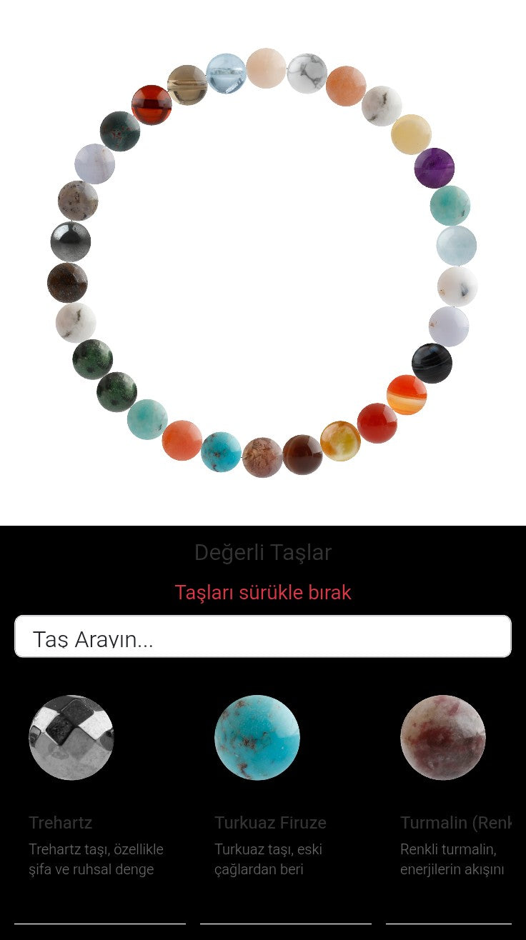 Özel Tasarım Elastik Misineli - 30 Taş - Özel Tasarım Görseli