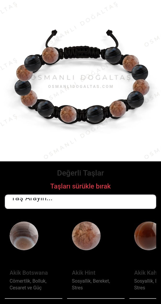 Özel Tasarım Makrome Bileklik - 14 Taş - Özel Tasarım Görseli
