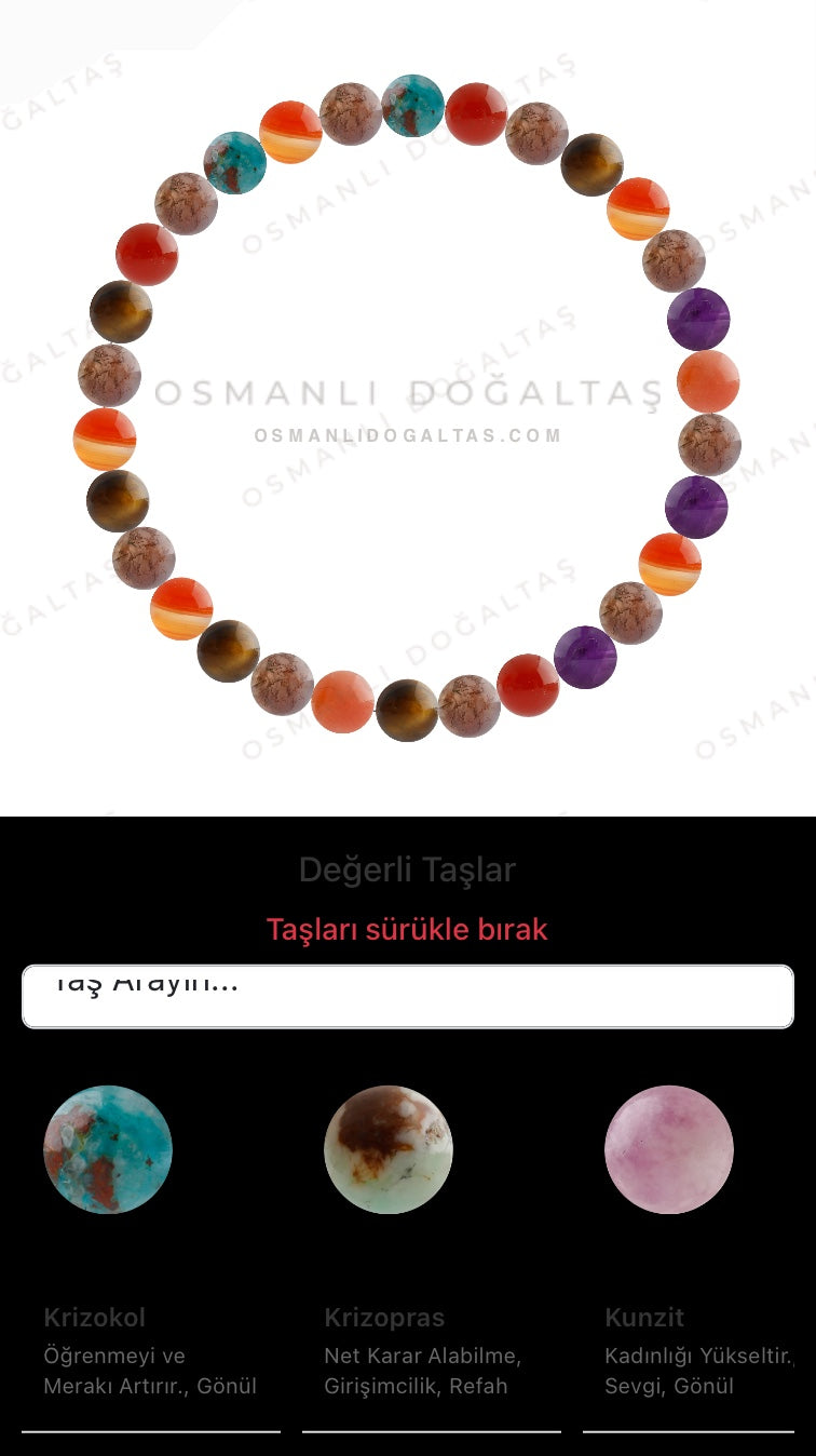 Özel Tasarım Elastik Misineli - 30 Taş - Özel Tasarım Görseli
