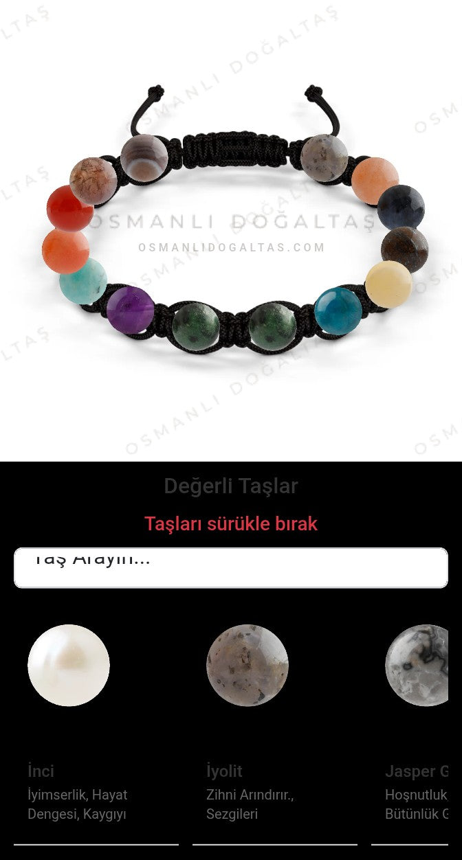 Özel Tasarım Makrome Bileklik - 14 Taş - Özel Tasarım Görseli