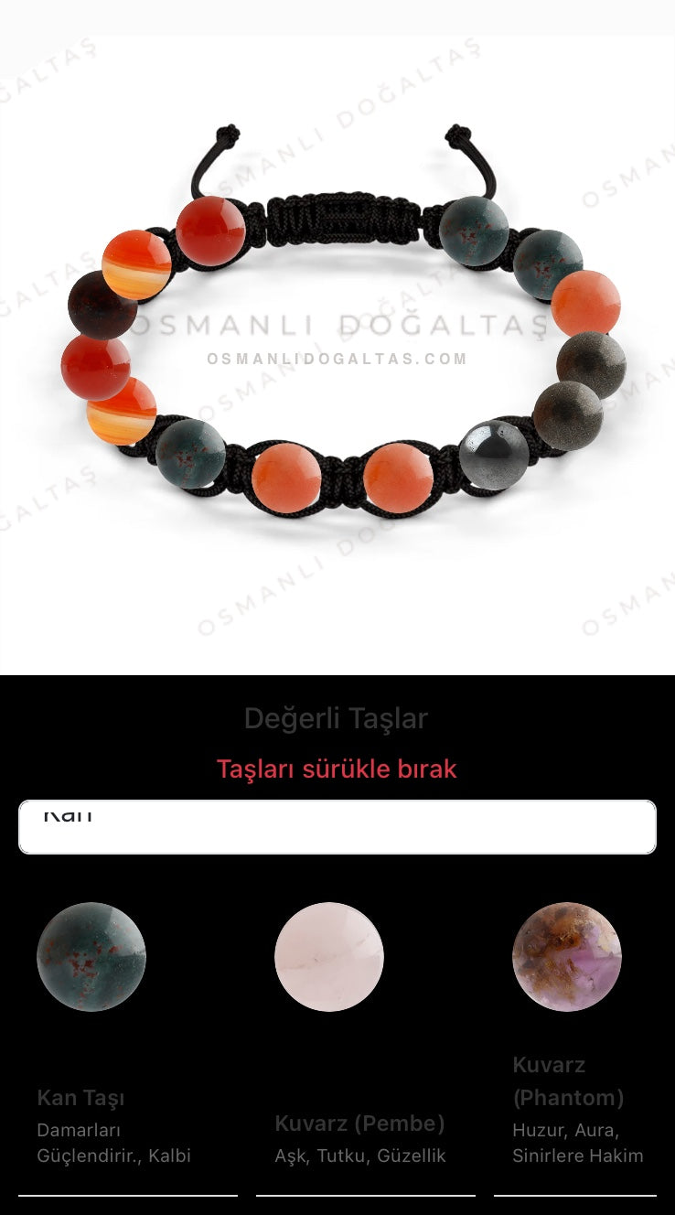 Özel Tasarım Makrome Bileklik - 14 Taş - Özel Tasarım Görseli