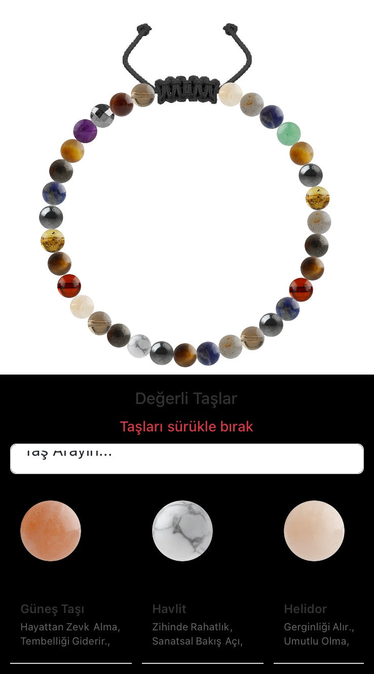 Özel Tasarım Merdiven Kapama Bileklik - 33 Taş - Özel Tasarım Görseli
